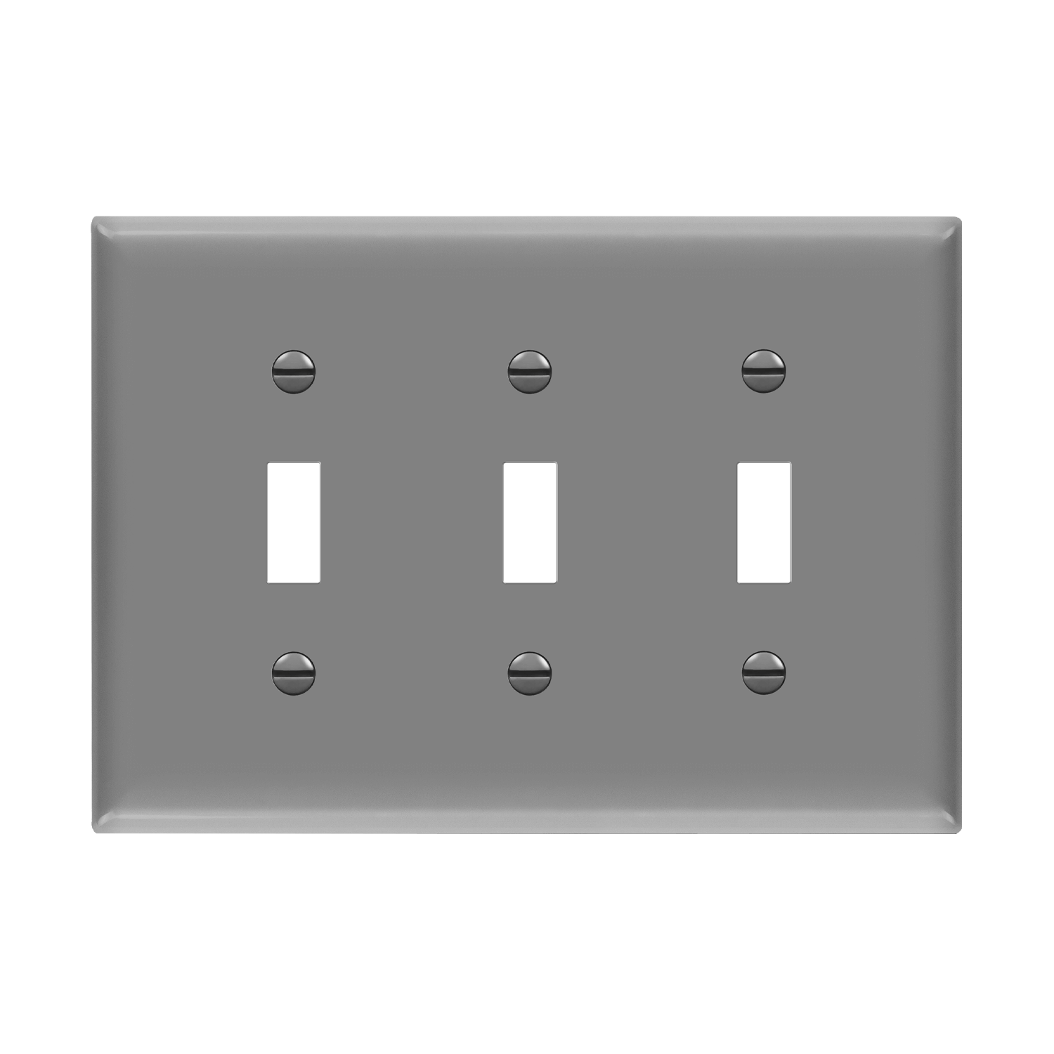 Enerlites 8813M-GY - Toggle Switch Three-Gang Wall Plate, Mid-Size - Gray