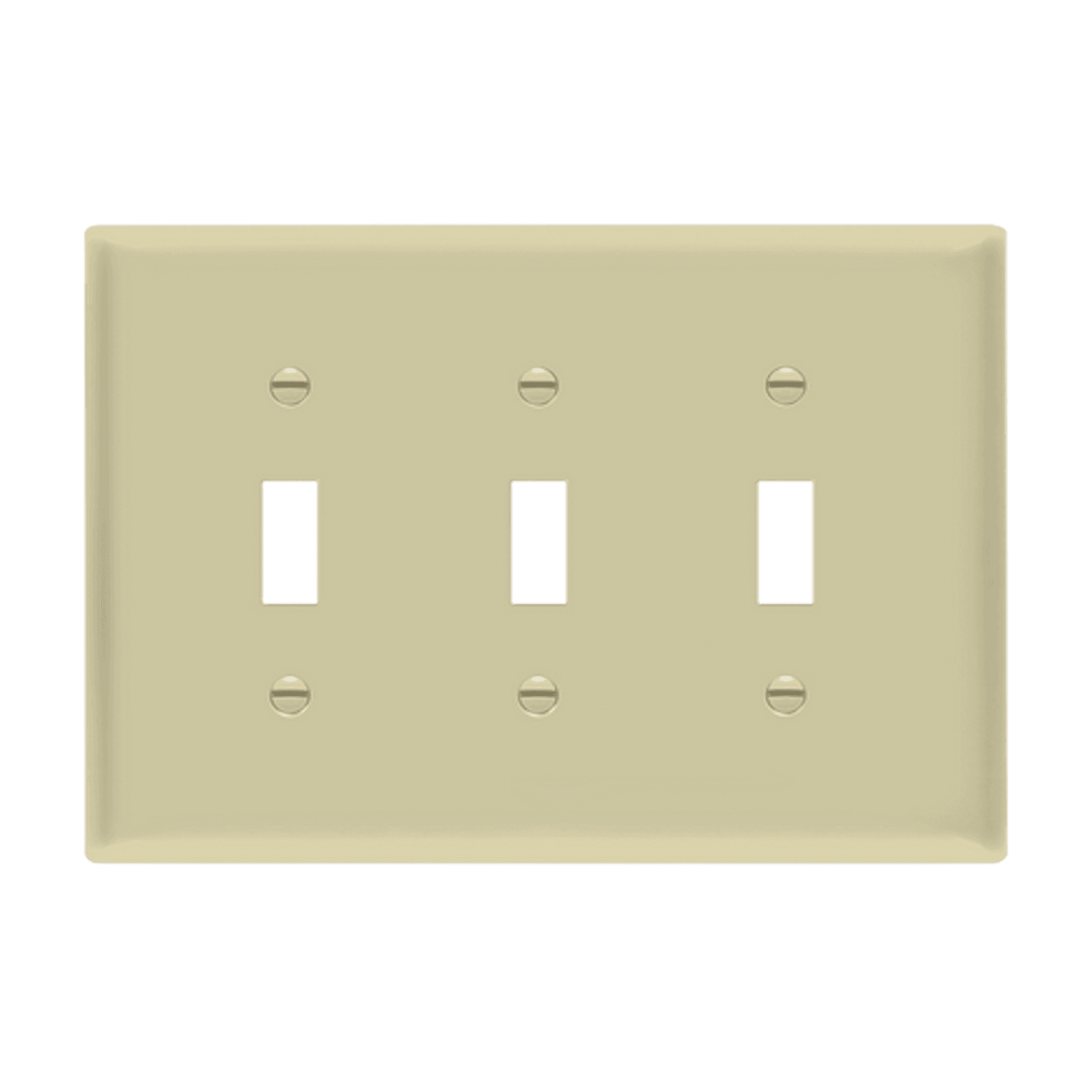 Enerlites 8813M-I - Toggle Switch Three-Gang Wall Plate, Mid-Size - Ivory