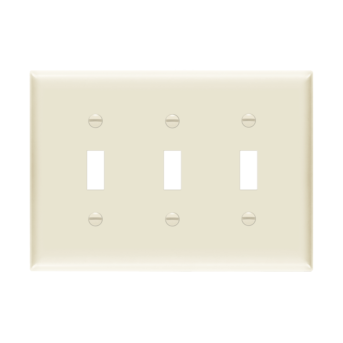 Enerlites 8813M-LA - Toggle Switch Three-Gang Wall Plate, Mid-Size - Light Almond