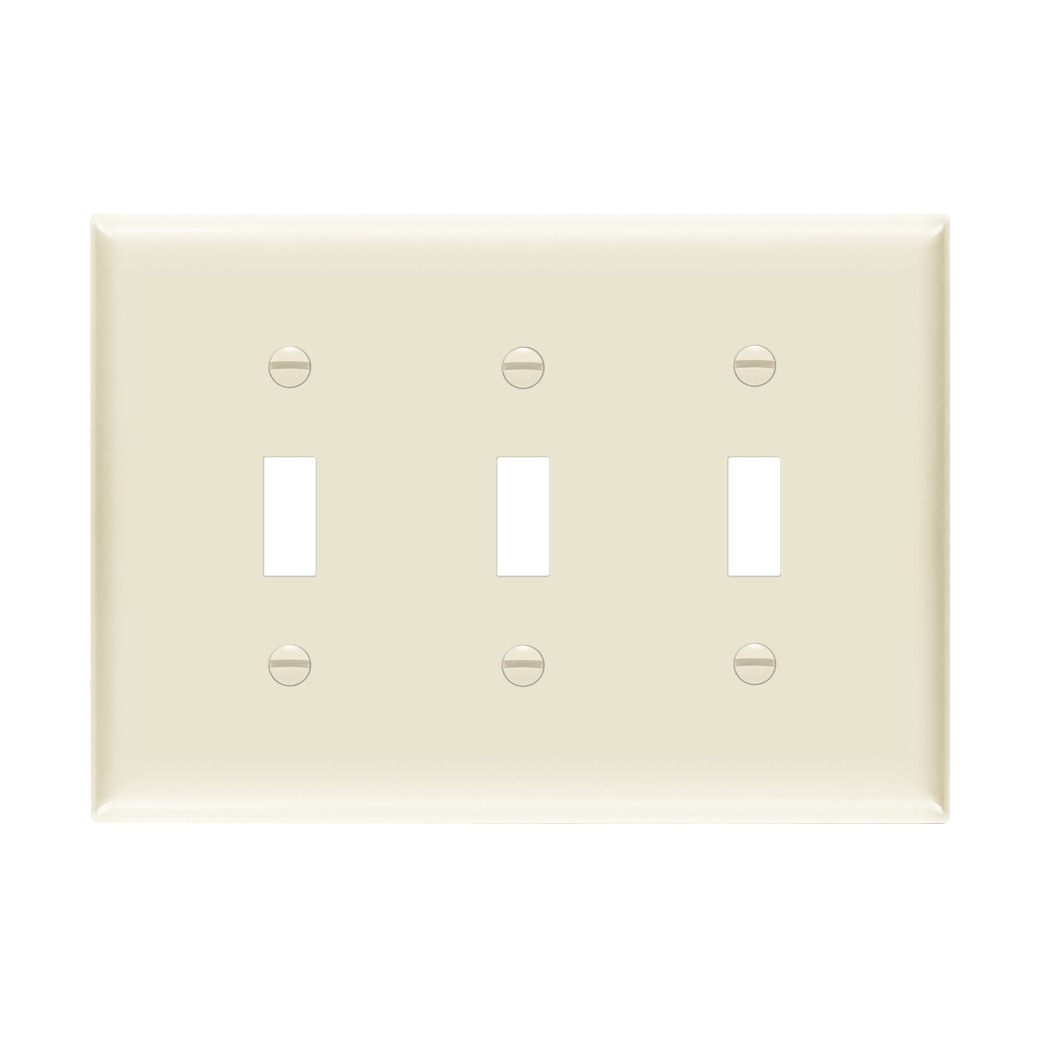 Enerlites 8813M-LA - Toggle Switch Three-Gang Wall Plate, Mid-Size - Light Almond