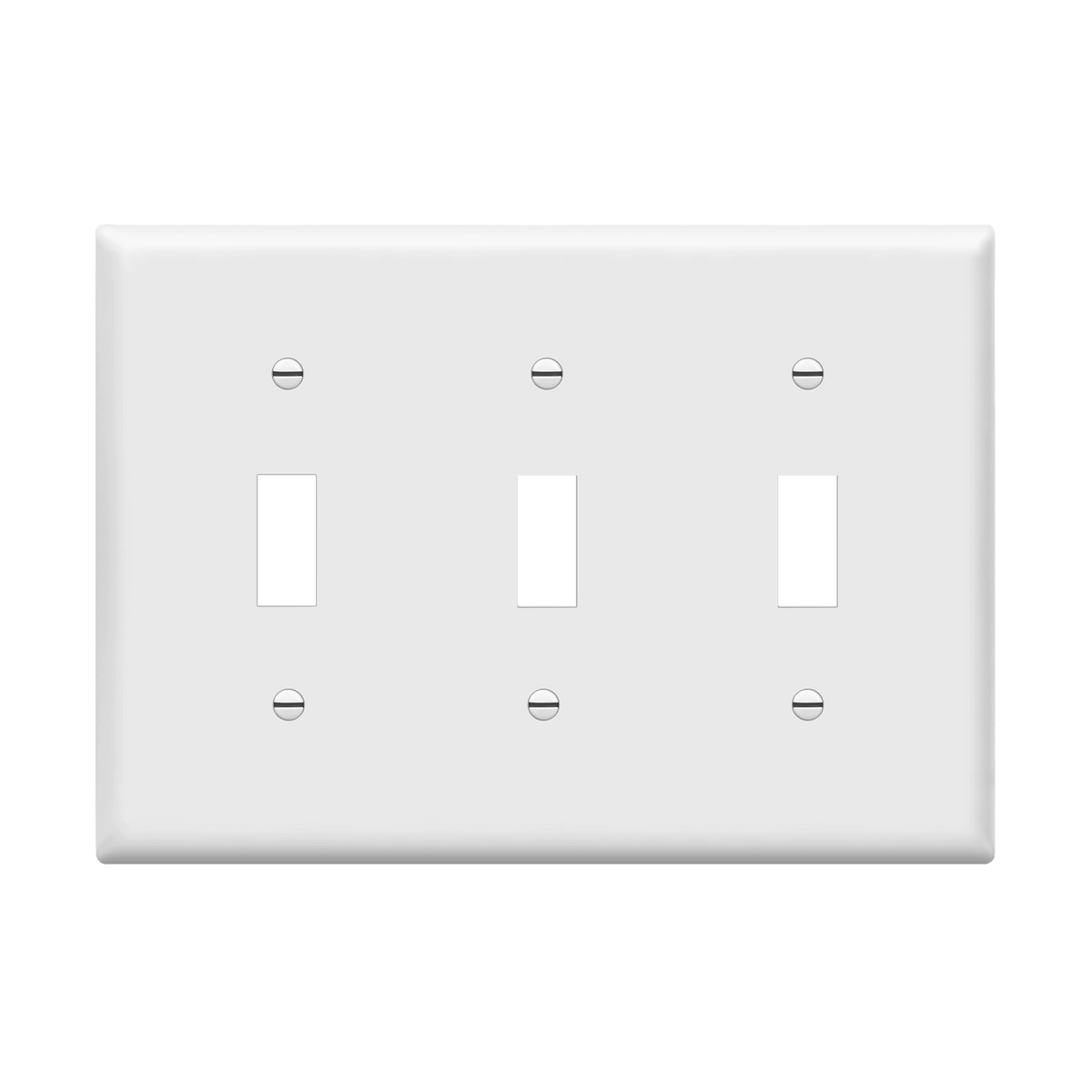 Enerlites 8813M-W - Toggle Switch Three-Gang Wall Plate, Mid-Size - White