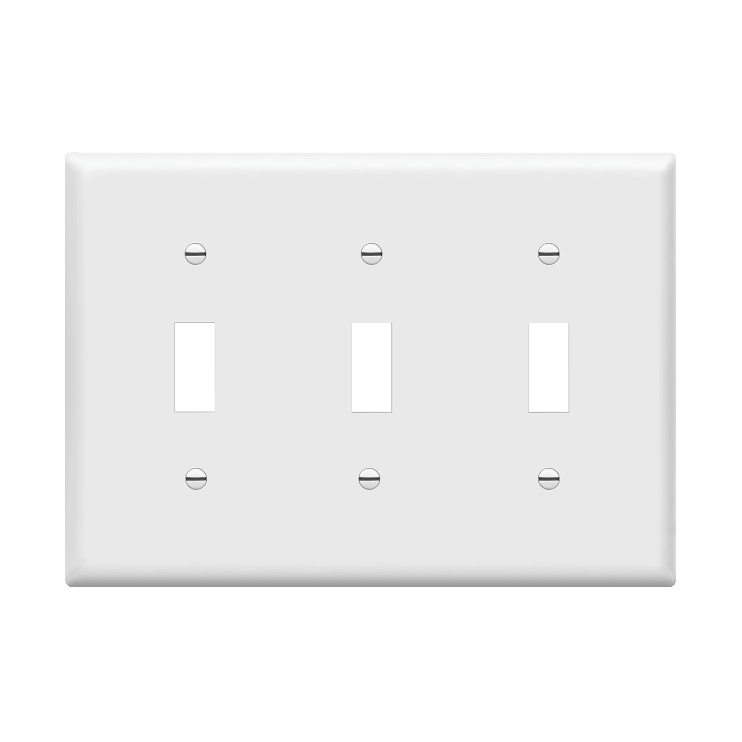 Enerlites 8813M-W - Toggle Switch Three-Gang Wall Plate, Mid-Size - White