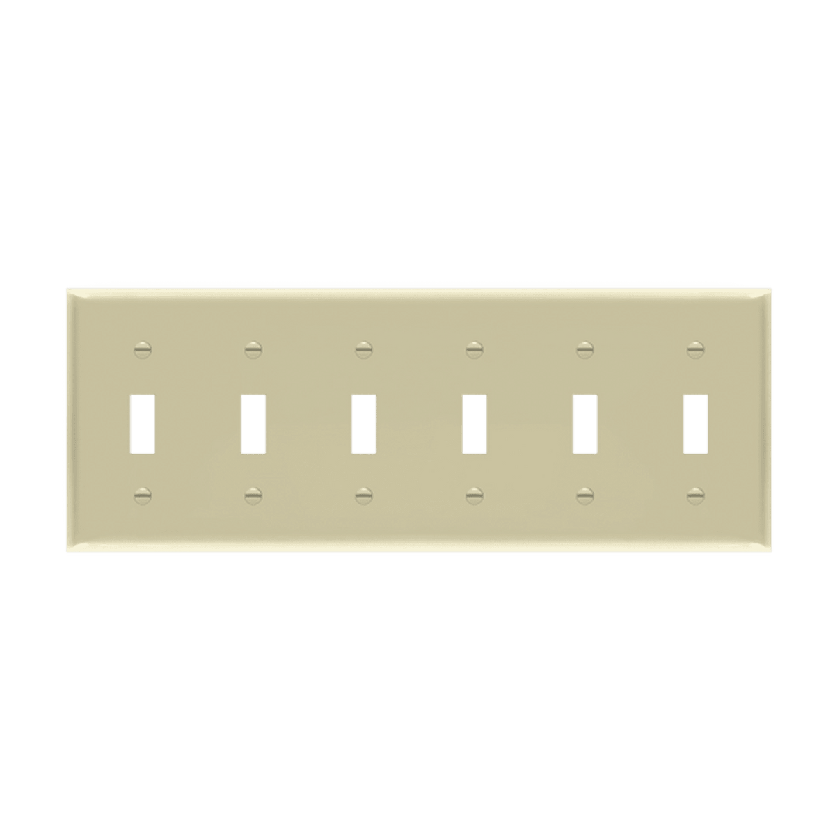 Enerlites 8816-I - Toggle Switch Six-Gang Wall Plate - Ivory