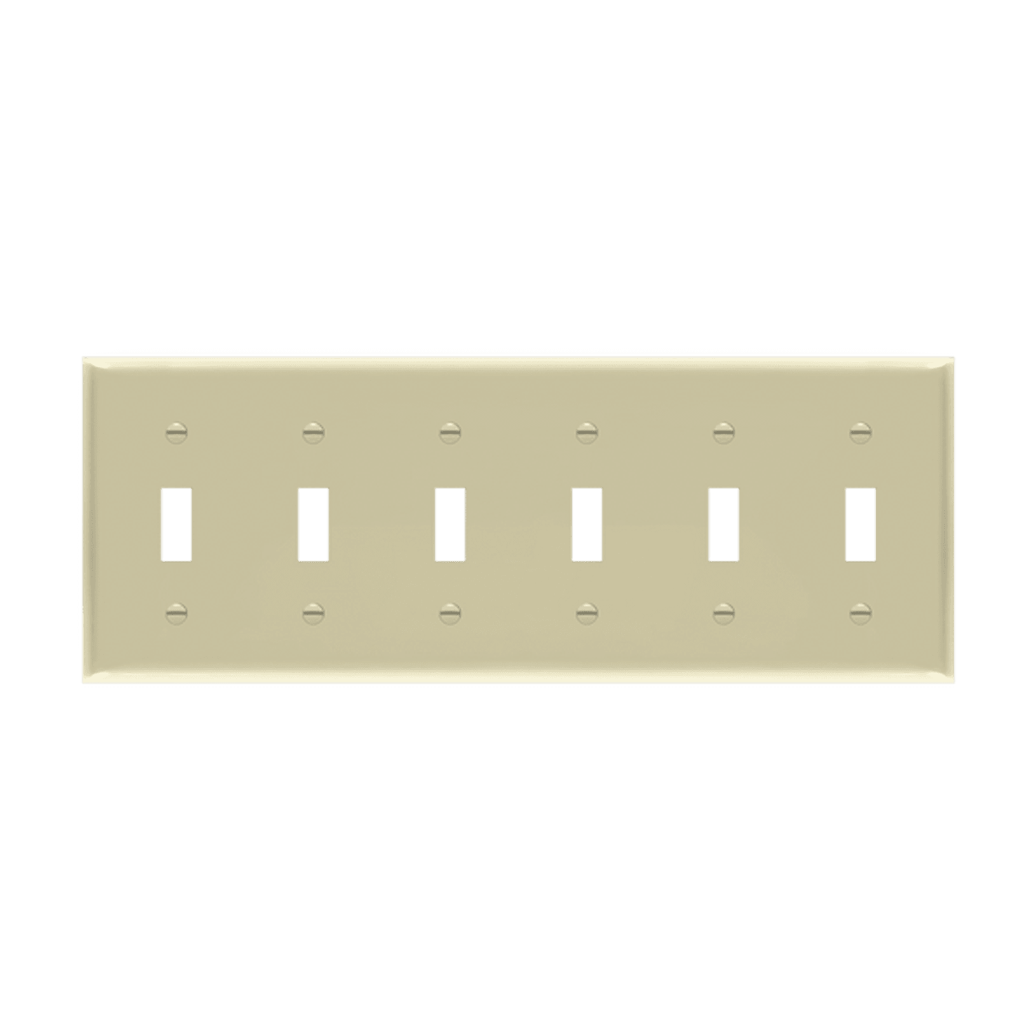 Enerlites 8816-I - Toggle Switch Six-Gang Wall Plate - Ivory