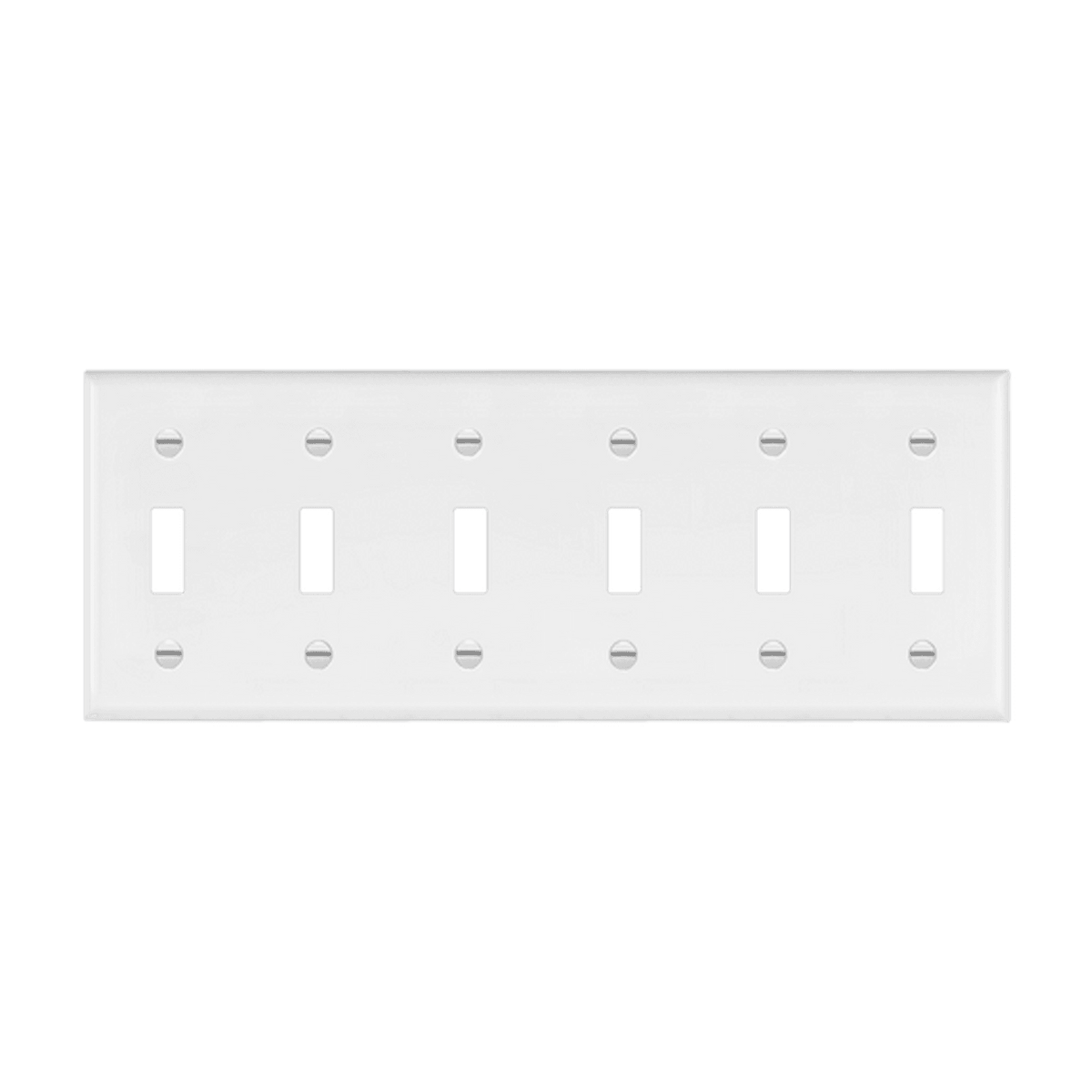Enerlites 8816-W - Toggle Switch Six-Gang Wall Plate - White