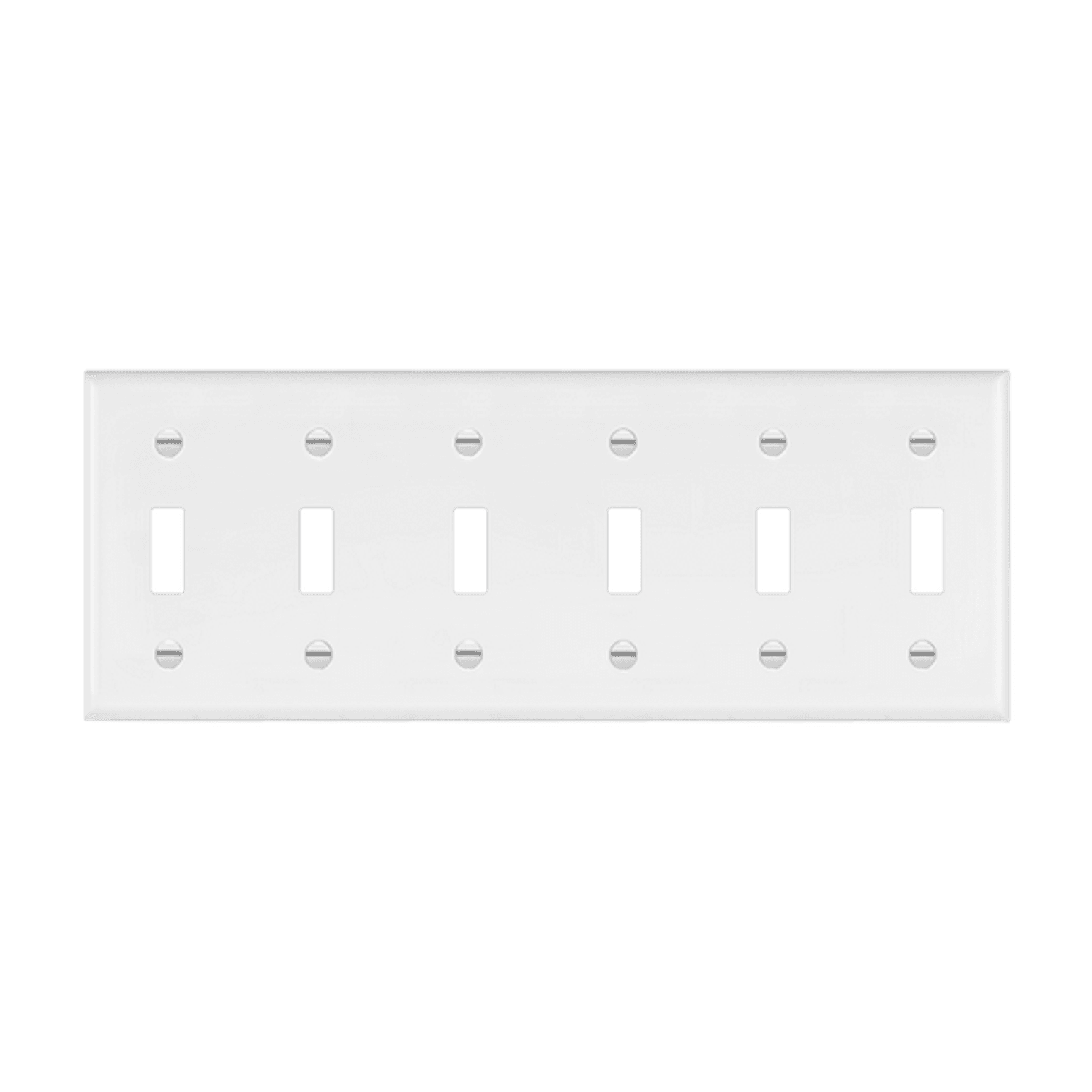 Enerlites 8816-W - Toggle Switch Six-Gang Wall Plate - White