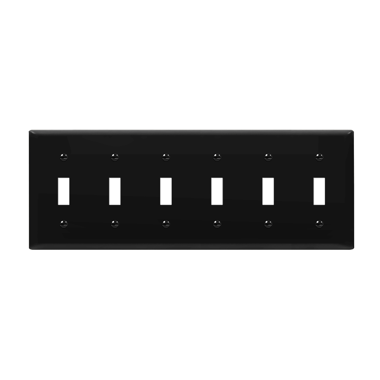 Enerlites 8816M-BK - Toggle Switch Six-Gang Wall Plate, Mid-Size - Black