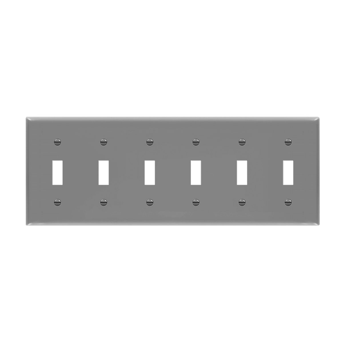 Enerlites 8816M-GY - Toggle Switch Six-Gang Wall Plate, Mid-Size - Gray