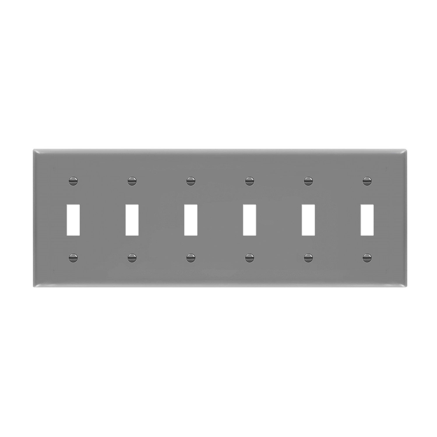 Enerlites 8816M-GY - Toggle Switch Six-Gang Wall Plate, Mid-Size - Gray