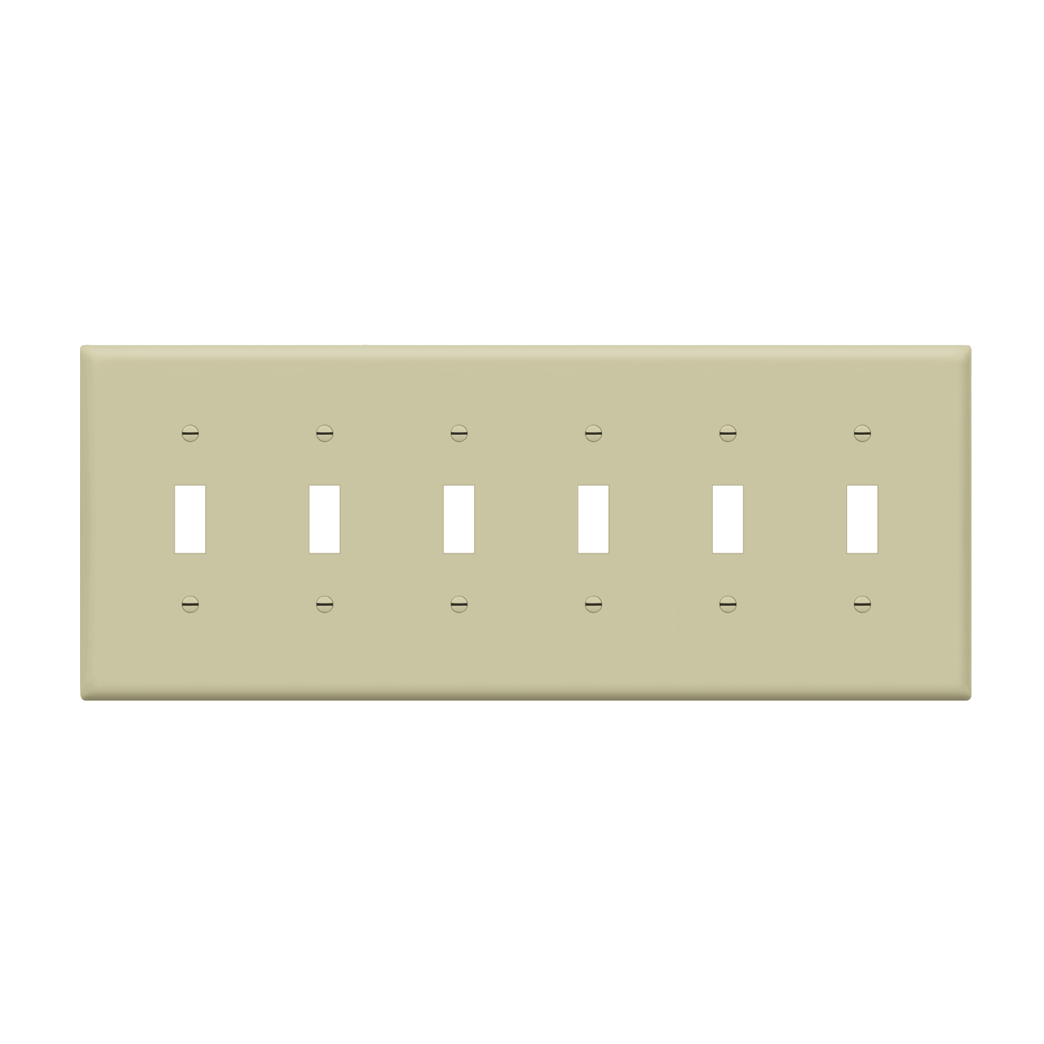 Enerlites 8816M-I - Toggle Switch Six-Gang Wall Plate, Mid-Size - Ivory