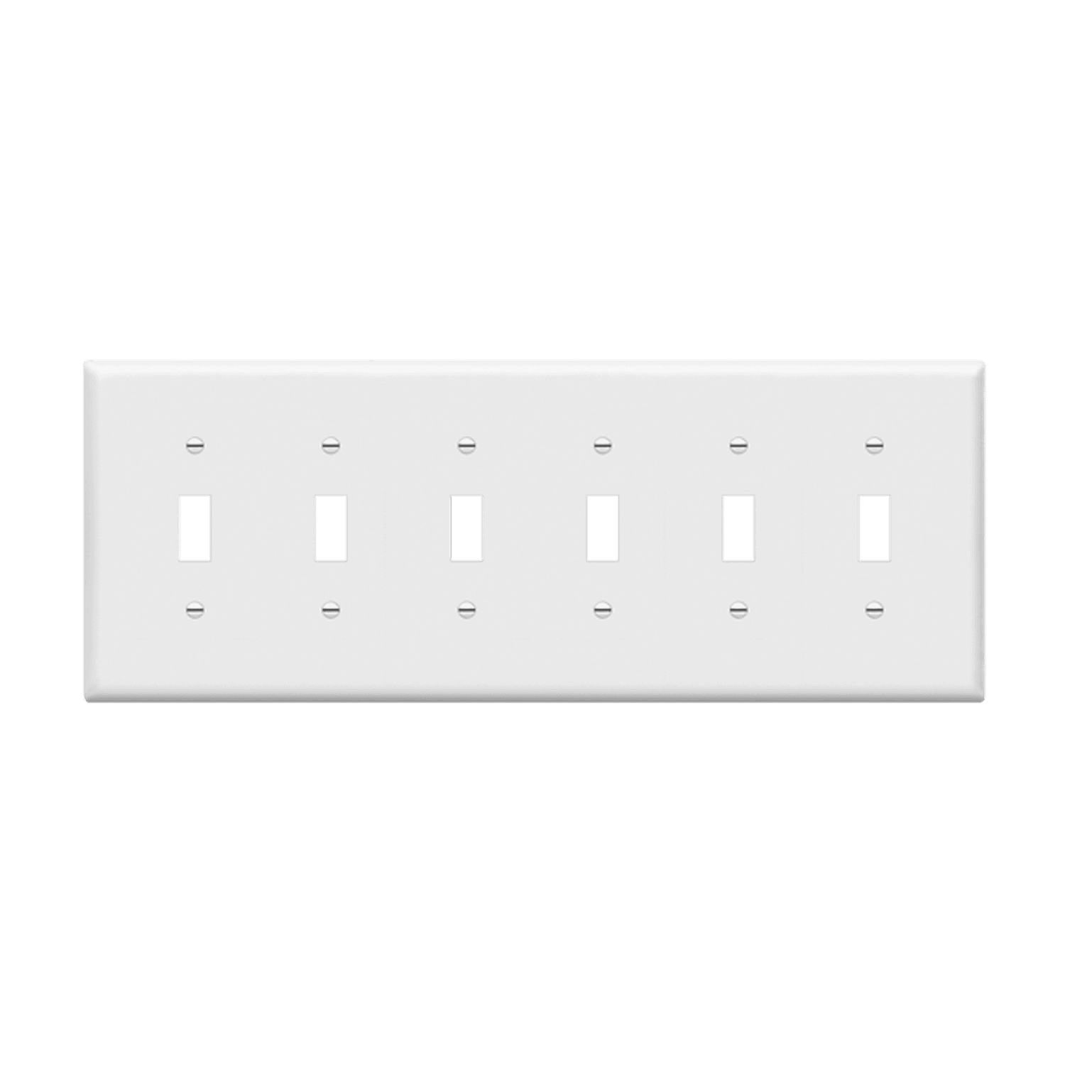 Enerlites 8816M-W - Toggle Switch Six-Gang Wall Plate, Mid-Size - White