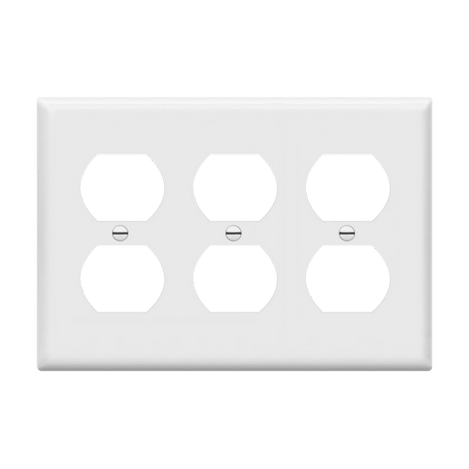 Enerlites 8823-W – Unbreakable Duplex Outlet Wall Plate Cover – 3 Gang White