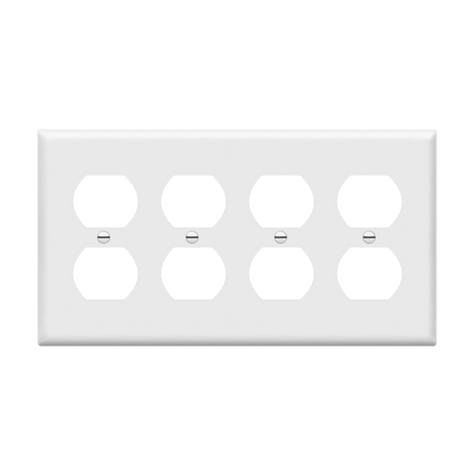 Enerlites 8824-W – Unbreakable Duplex Outlet Wall Plate Cover – 4 Gang White