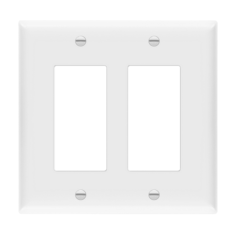 Enerlites 8832M-W – Unbreakable Decorator / GFCI Wall Plate Cover – 2 Gang White - Mid Size