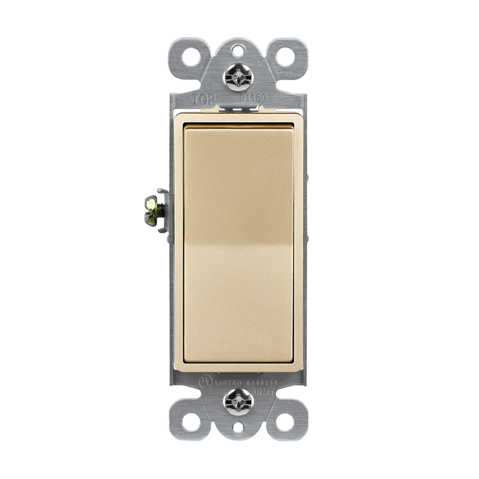 Enerlites 91150-GD - Residential Grade Decorator Switch, Single Pole - Gold
