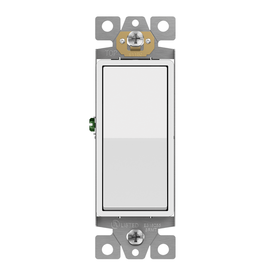 Enerlites 91150-MW - Matte Finish Residential Grade Decorator Switch, Single Pole - White