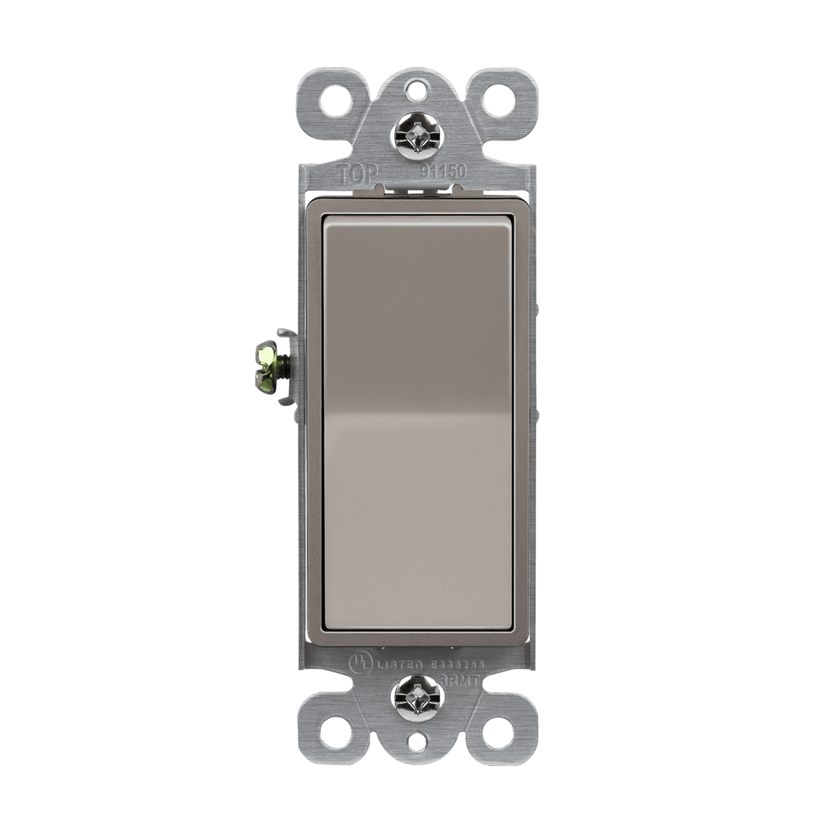 Enerlites 91150-NK - Residential Grade Decorator Switch, Single Pole - Nickel
