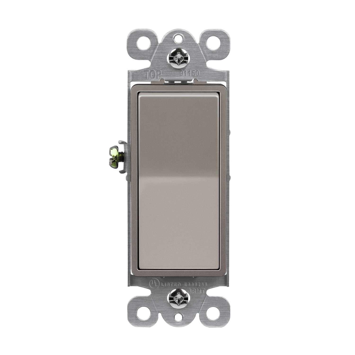 Enerlites 91150-NK - Residential Grade Decorator Switch, Single Pole - Nickel