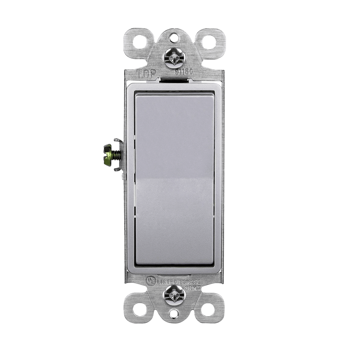 Enerlites 91150-SV - Residential Grade Decorator Switch, Single Pole - Silver