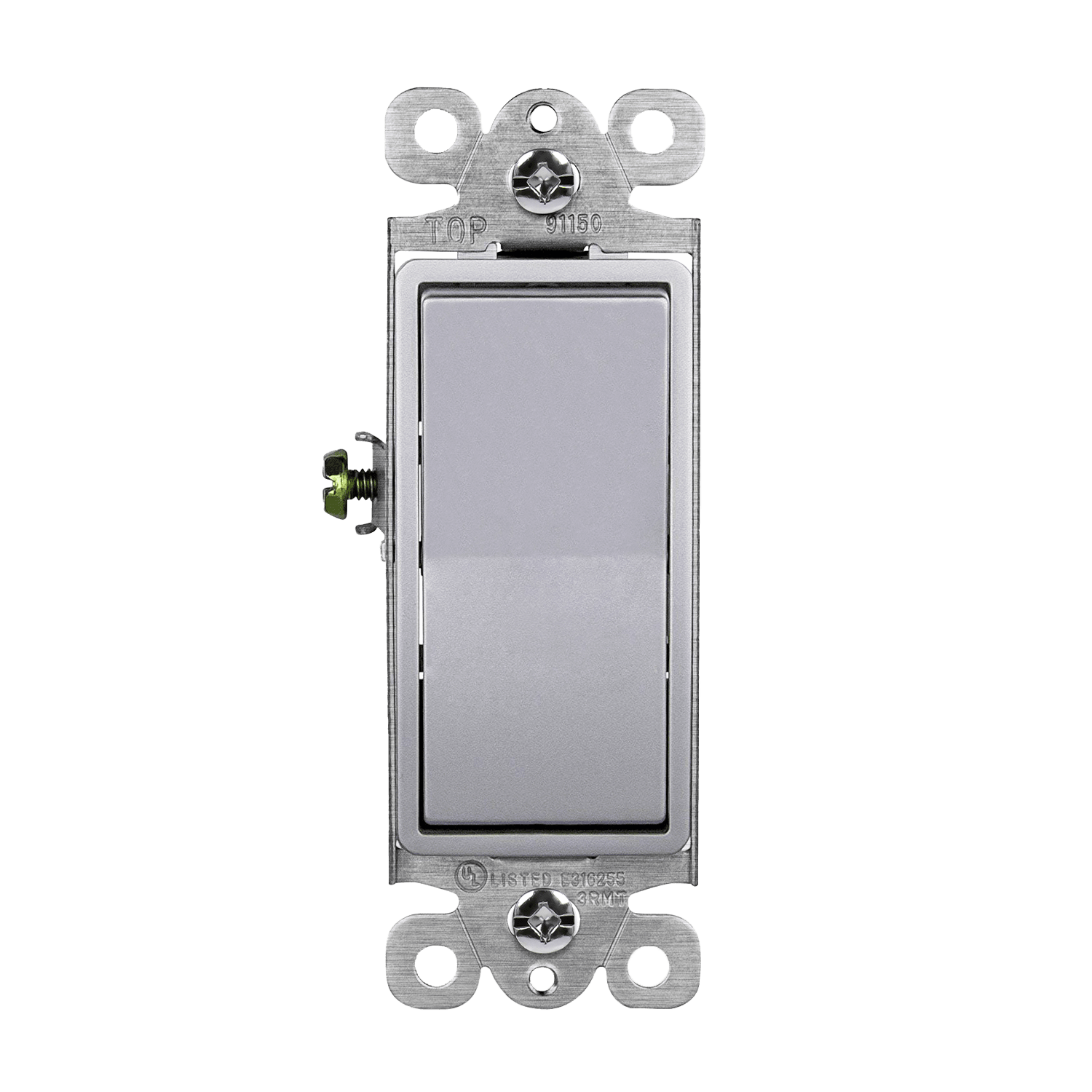 Enerlites 91150-SV - Residential Grade Decorator Switch, Single Pole - Silver
