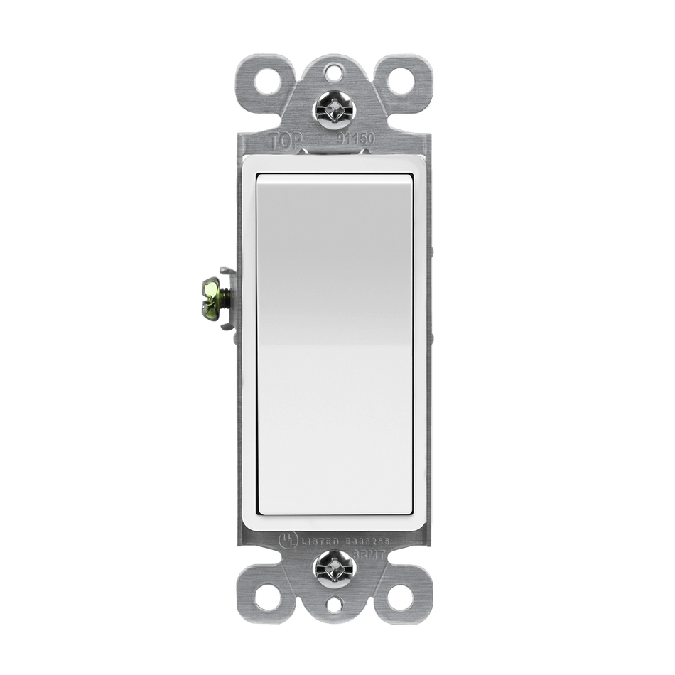 Enerlites 93150-W - Decorator Rocker Paddle Switch 15A - 3-Way - White