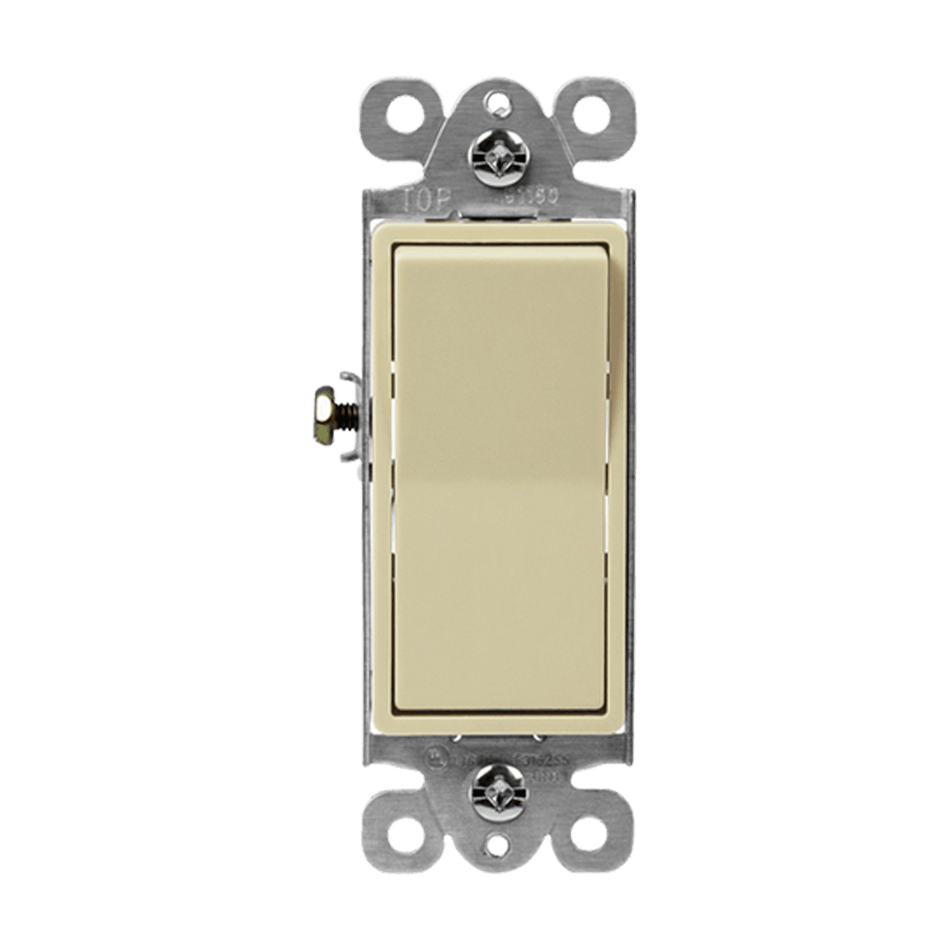Enerlites 91160-I - Residential Grade Decorator Switch with Back Light, Single Pole - Ivory