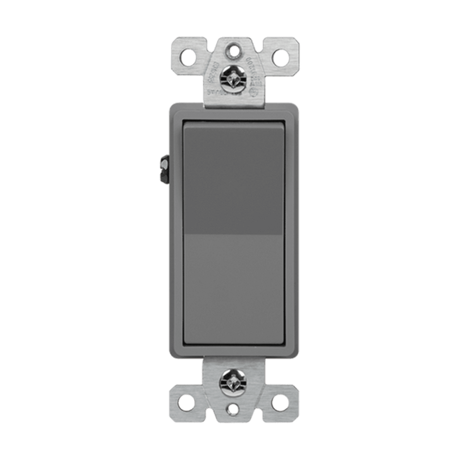 Enerlites 91200-GY - Commercial Grade 20A Decorator Switch, Single Pole - Gray