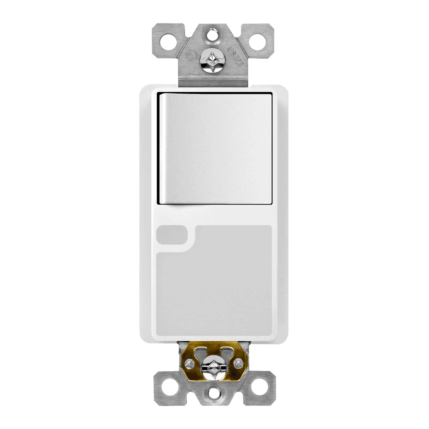 Enerlites 91150-GL-W - Residential Grade Decorator Switch, Single Pole with Guide Light - White