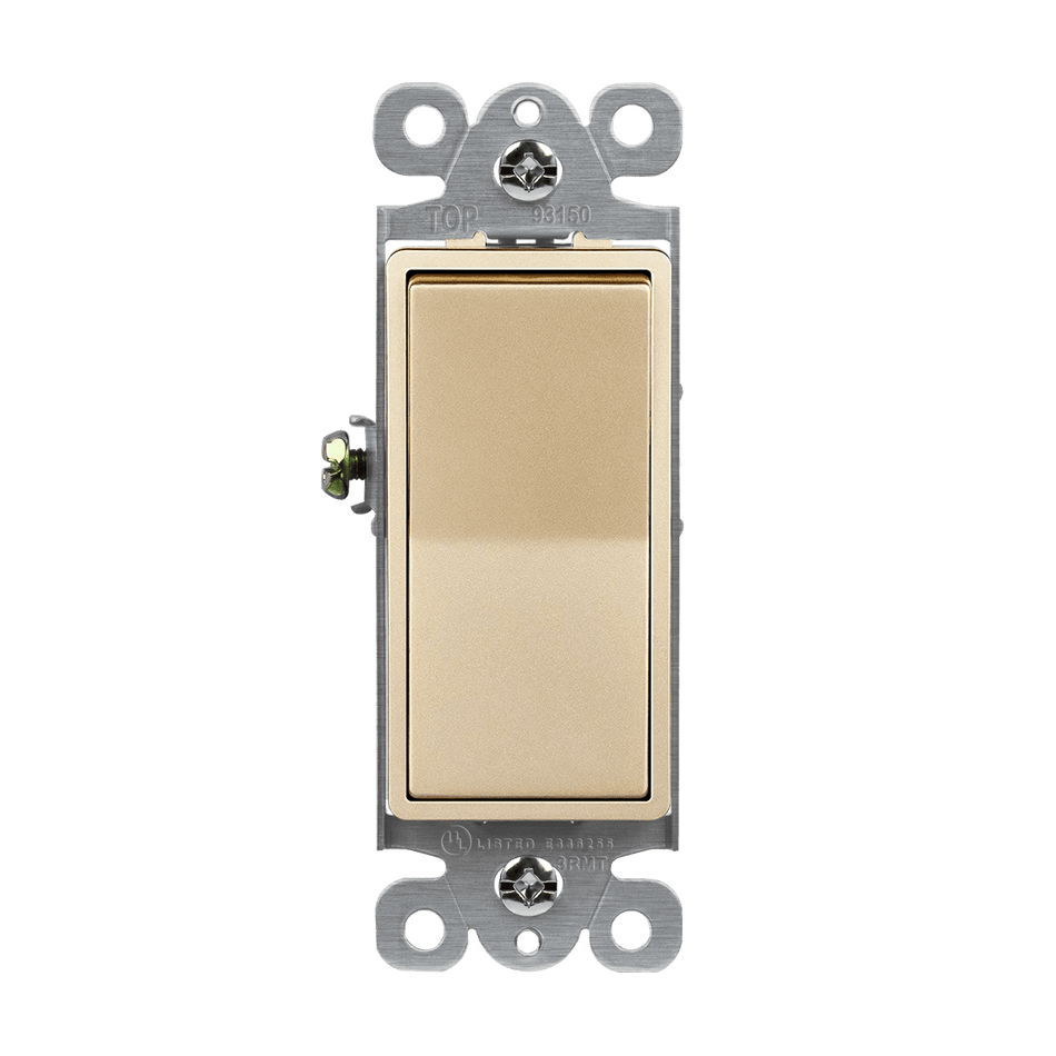 Enerlites 93150-GD - Residential Grade Decorator Switch, Three-Way - Gold
