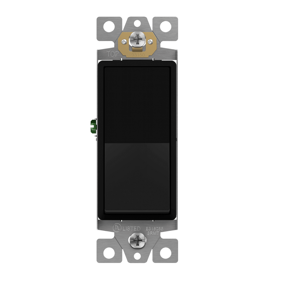 Enerlites 93150-MBK - Matte Finish Residential Grade Decorator Switch, Three-Way - Black