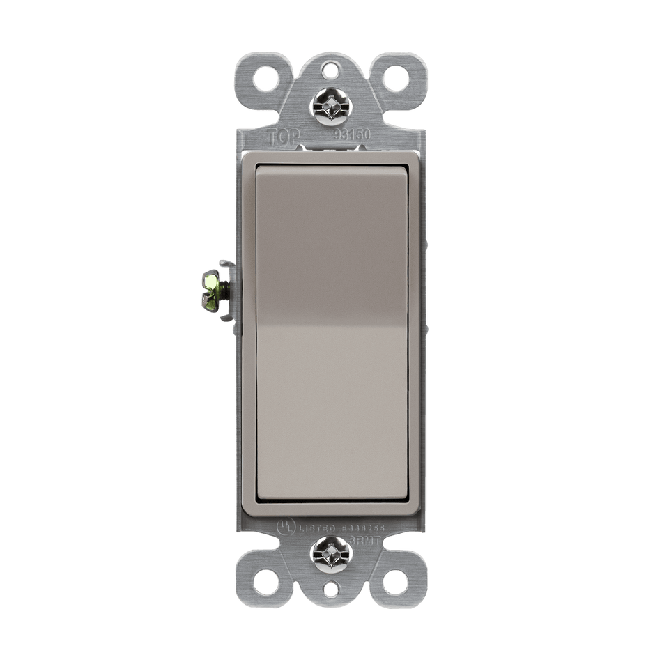 Enerlites 93150-NK - Residential Grade Decorator Switch, Three-Way - Nickel