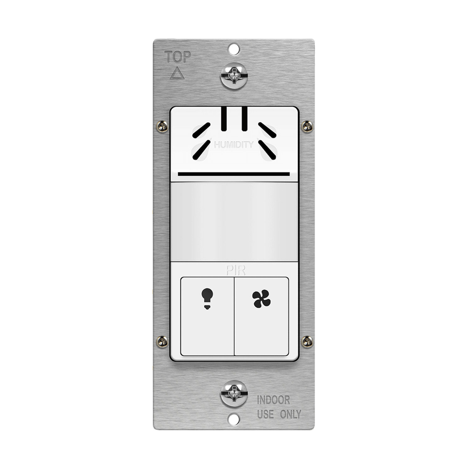 Enerlites DWHOS-W - Dual-Load Humidity Sensor and 180° PIR Motion Sensor Wall Switch, Neutral Wire Required, Single Pole - White