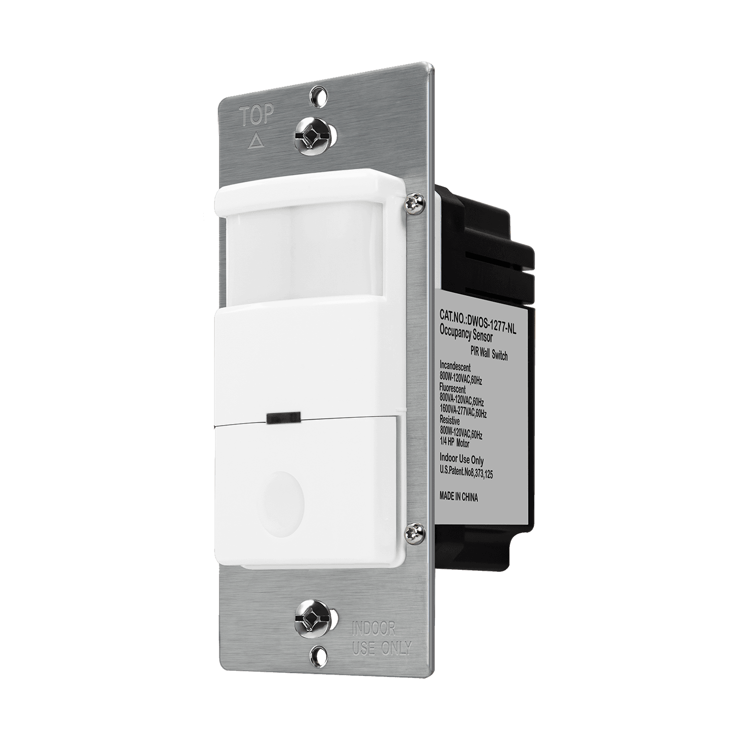 Enerlites DWOS-1277-NL-W - 180° PIR Occupancy/Vacancy Motion Sensor Wall Switch with Built-In Night Light, Neutral Wire Required, Single Pole - White