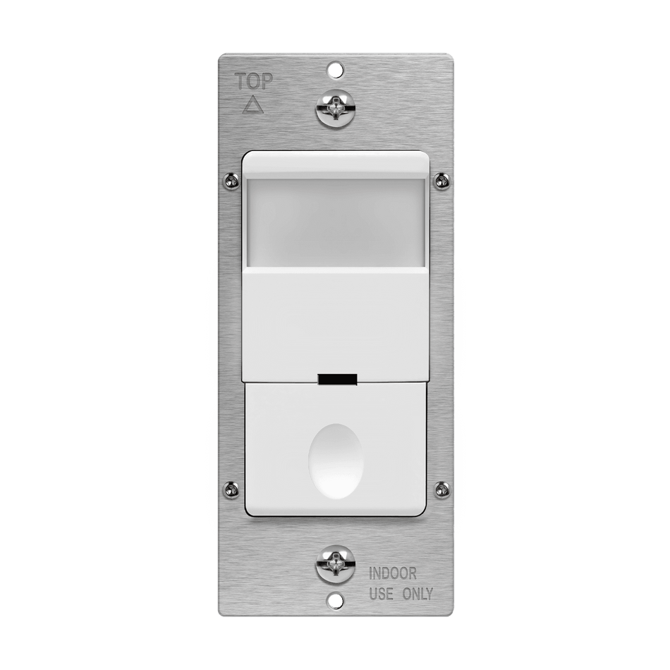Enerlites DWOS-J-I - 180° PIR Occupancy/Vacancy Motion Sensor Wall Switch, Secured Ground Wire Required, Single Pole - Ivory