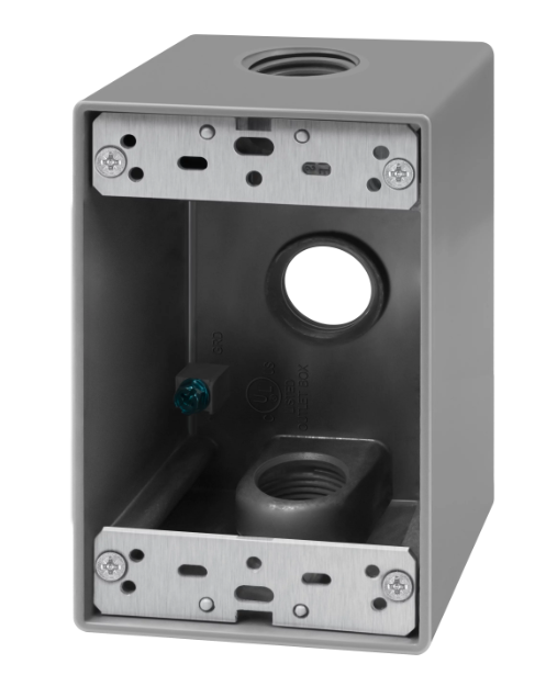 Enerlites EN1375 - 3/4 in. 1-Gang 3-Hole Weatherproof Box