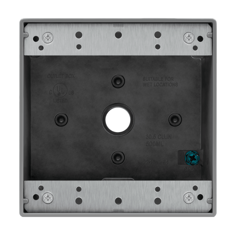 Enerlites EN2350 - 1/2 in. 2-Gang 3-Holes Weatherproof Box