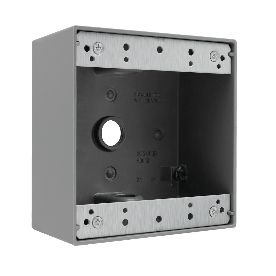 Enerlites EN2350 - 1/2 in. 2-Gang 3-Holes Weatherproof Box