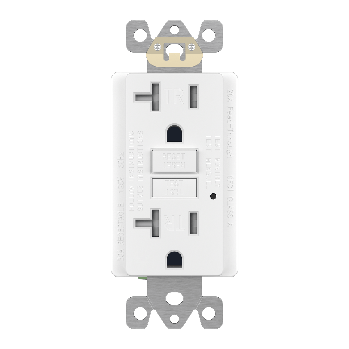 Enerlites GFTRG20-W - 20A GFCI Tamper-Resistant Outlet, Self Testing, Self Grounding with LED Indicator Light - White