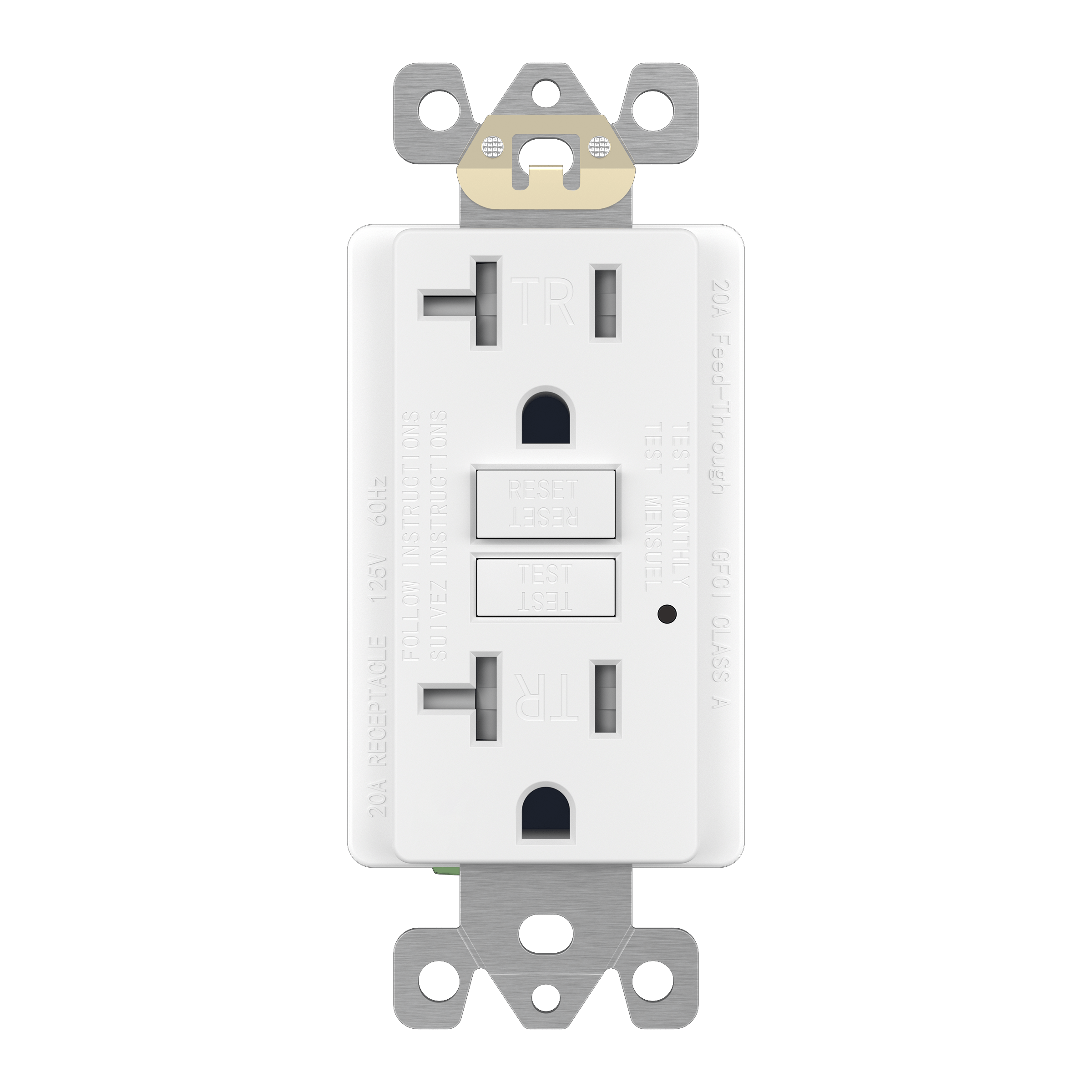 Enerlites GFTRG20-W - 20A GFCI Tamper-Resistant Outlet, Self Testing, Self Grounding with LED Indicator Light - White