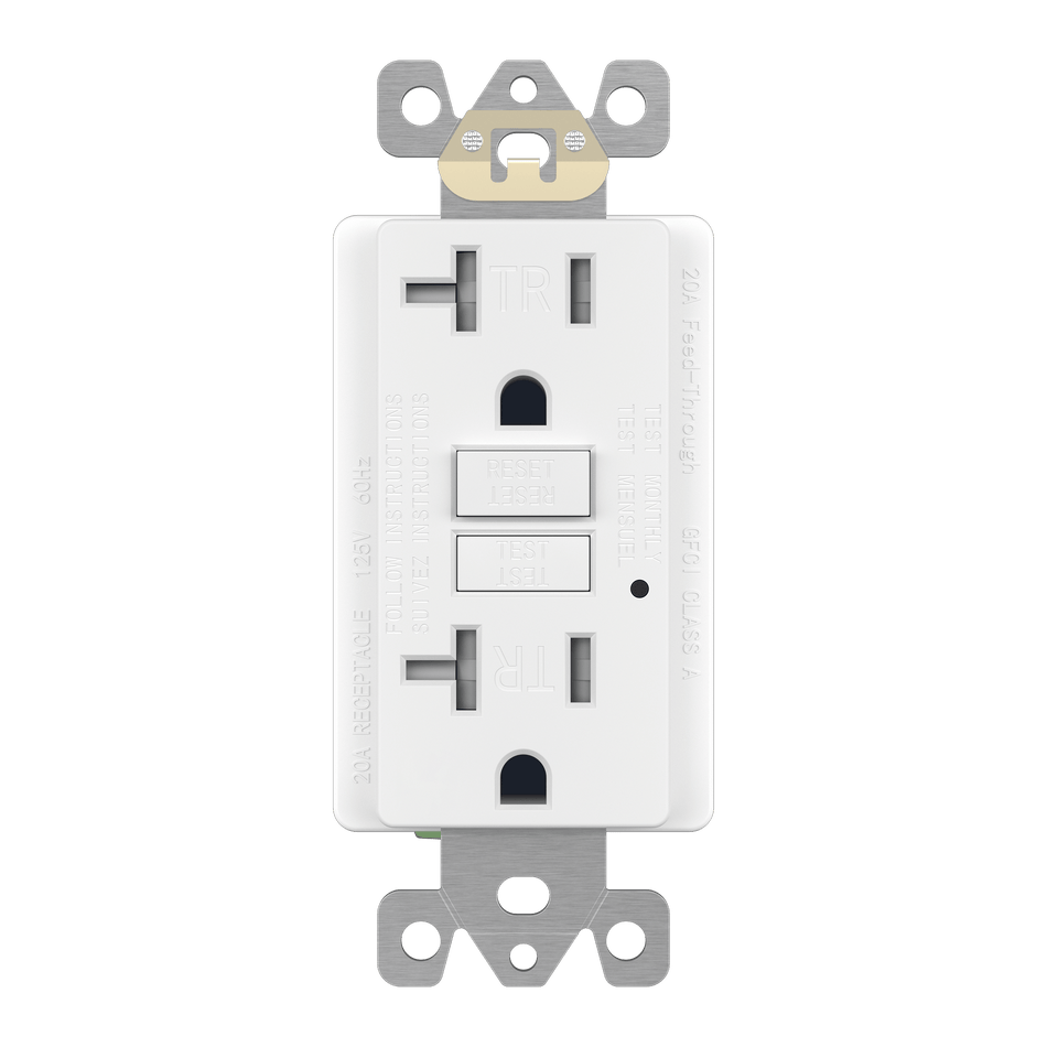 Enerlites GFTRG20-W - 20A GFCI Tamper-Resistant Outlet, Self Testing, Self Grounding with LED Indicator Light - White