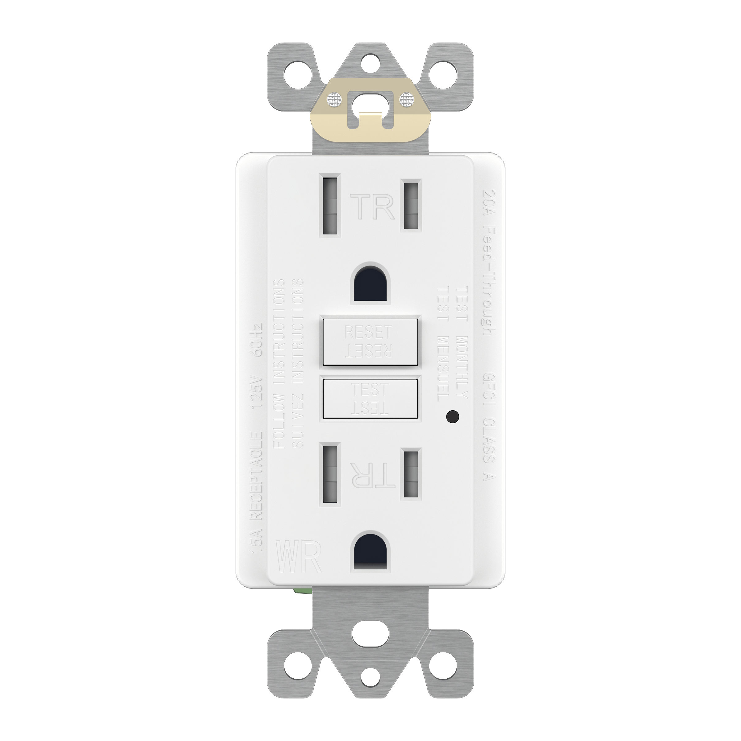 Enerlites GFTWRG15-W - 15A GFCI Tamper Weather-Resistant Outlet, Self Testing, Self Grounding with LED Indicator Light - White