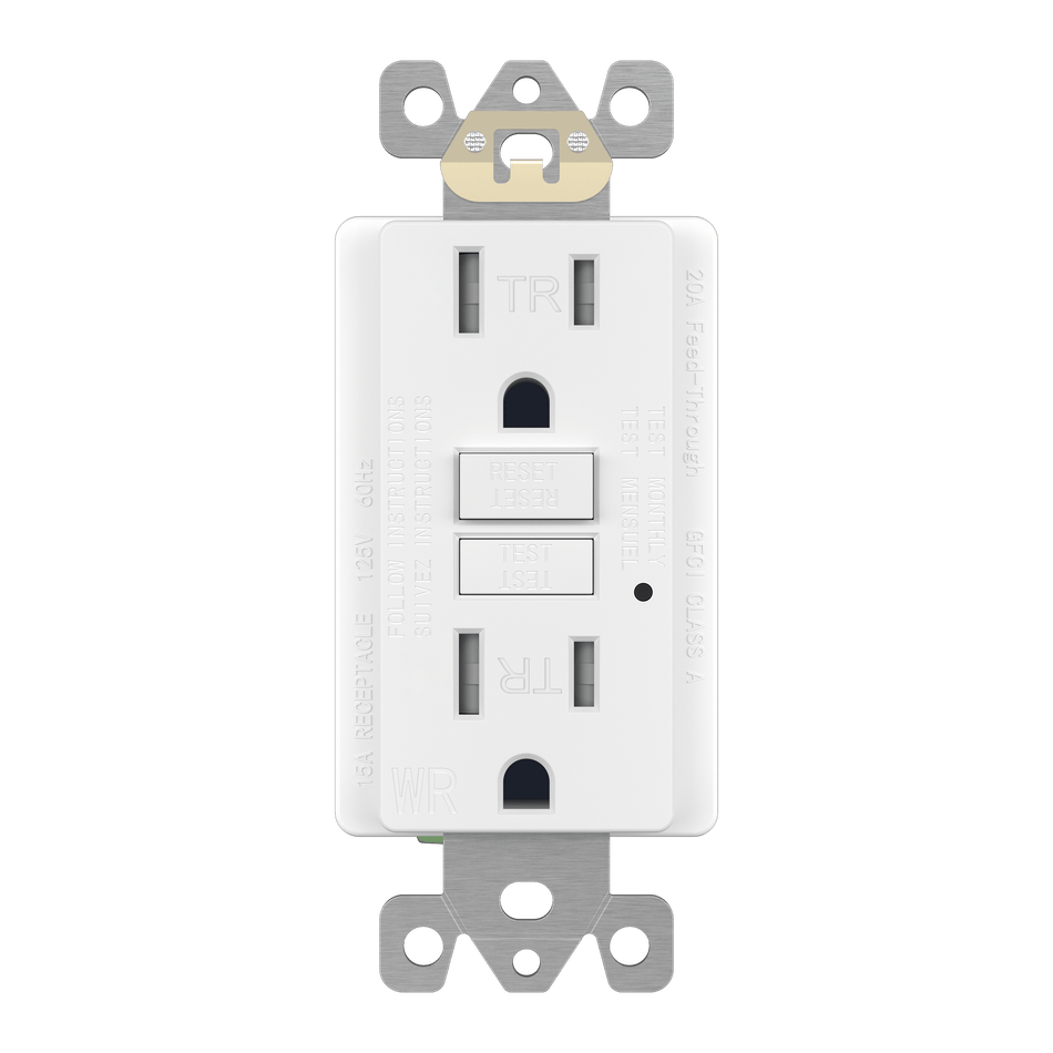 Enerlites GFTWRG15-W - 15A GFCI Tamper Weather-Resistant Outlet, Self Testing, Self Grounding with LED Indicator Light - White