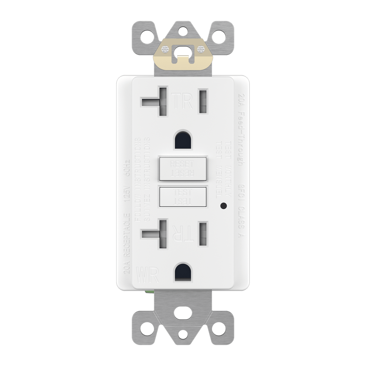 Enerlites GFTWRG20-W - 20A GFCI Tamper Weather-Resistant Outlet, Self Testing, Self Grounding with LED Indicator Light - White