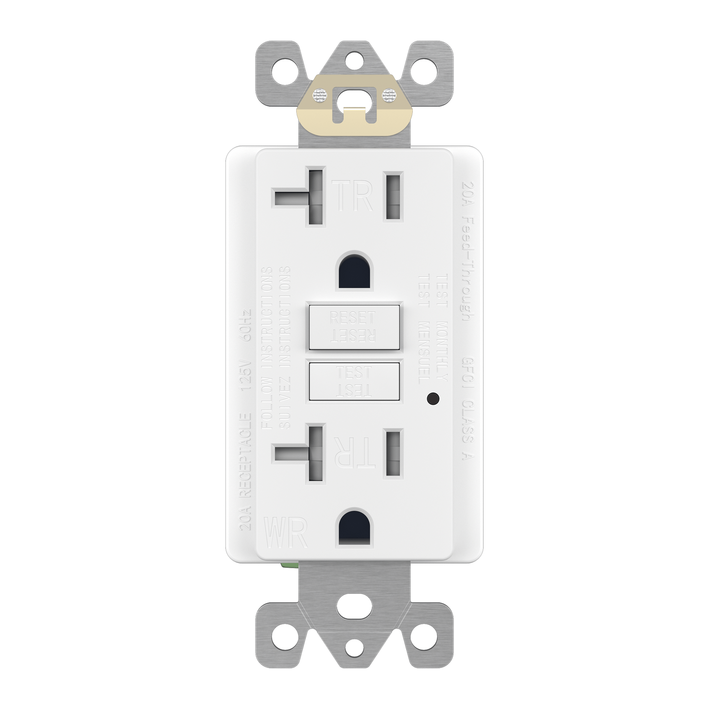 Enerlites GFTWRG20-W - 20A GFCI Tamper Weather-Resistant Outlet, Self Testing, Self Grounding with LED Indicator Light - White