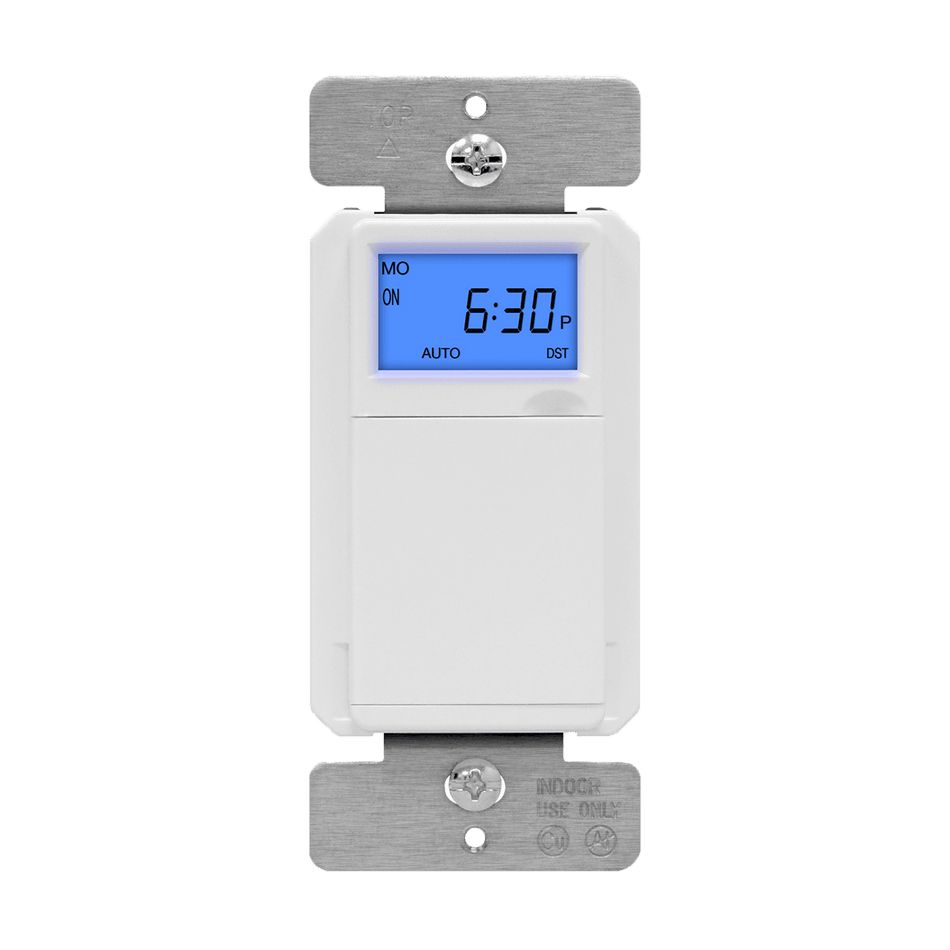 Enerlites HET01-H1-W - Astronomic Digital In-Wall Programmable Timer Switch - White