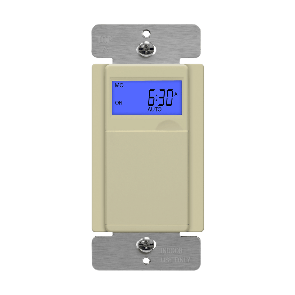 Enerlites HET01-I - 7-Day Digital In-Wall Programmable Timer Switch - Ivory