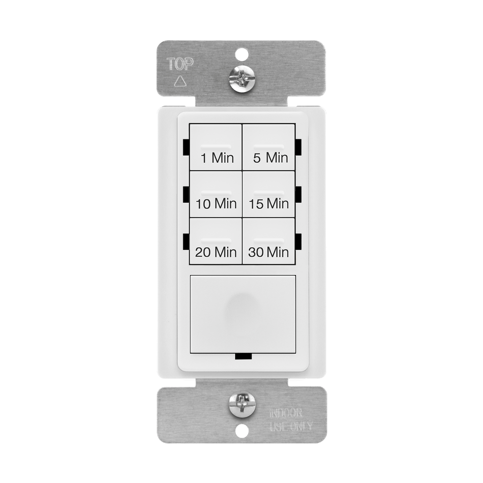 Enerlites HET06A-J-W - 30-Minute 7-Button Preset Countdown Timer Switch - White
