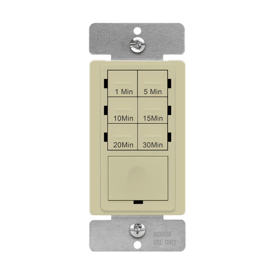 Enerlites HET06A-R-I - 30-Minute 7-Button Preset Countdown Timer Switch - Ivory