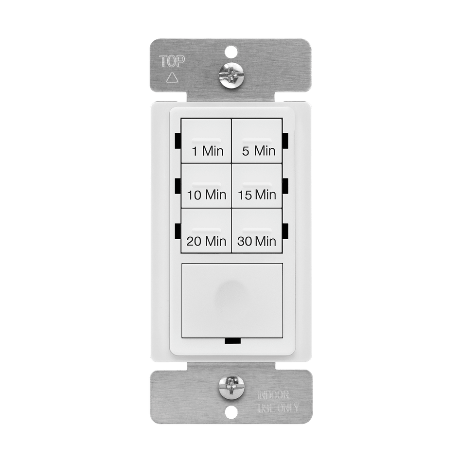 Enerlites HET06A-R-W - 30-Minute 7-Button Preset Countdown Timer Switch - White