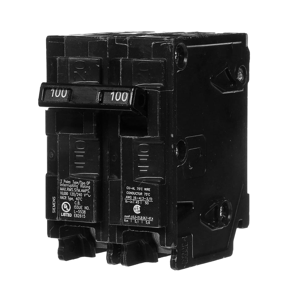 Siemens Q2100 – 100A Amp Double Pole Circuit Breaker – Type QP